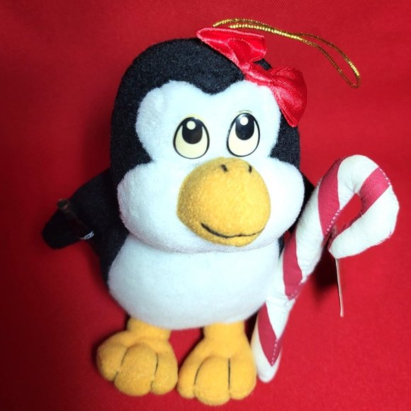 Coca Cola Penguin Christmas Plush Ornament 1999 - Picture 1 of 11